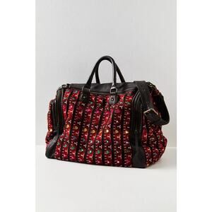 New Free People Bijoux Mirrored Weekender Bag Embroidered Embellished